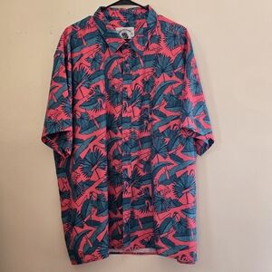 Savage Tacticians Men's 3XL Short-Sleeve Casual Button-Down Pink Shirt